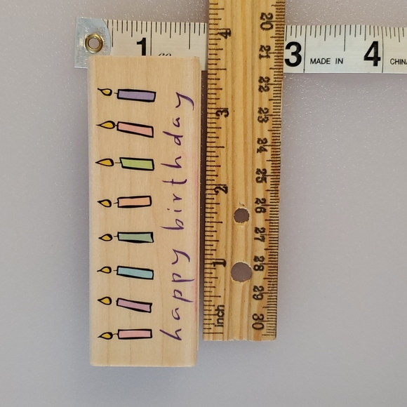 Rubber Stamps 2 full card size Happy Birthday candle design date year stamp - Picture 5 of 12